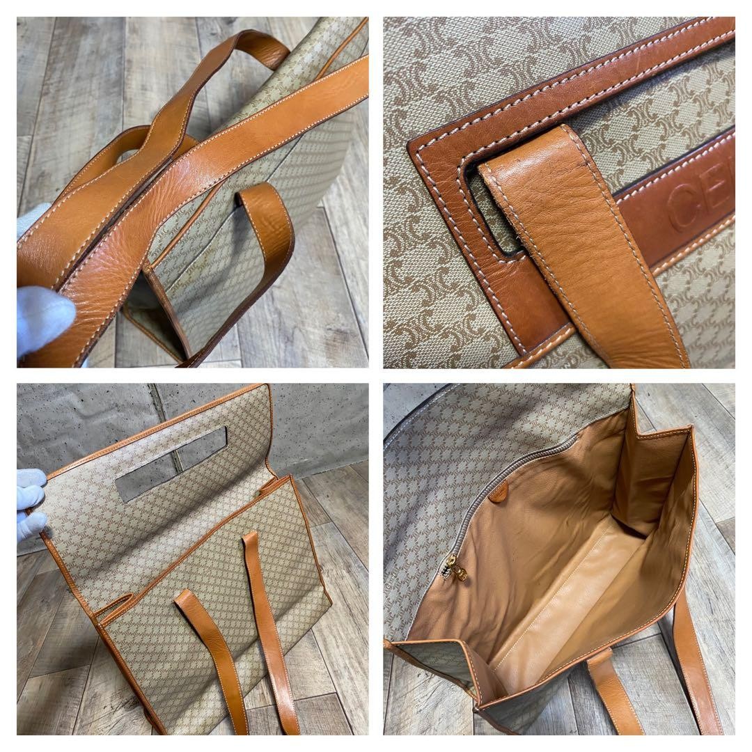 Authentic☆Celine Logo Macadam Pattern Leather Tot… - image 9