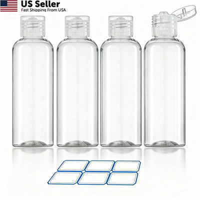 DTDNZKN 4 Pack 3.4 Oz (100ml) TSA Approved 100 milliliters, Transparent