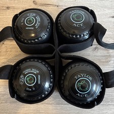 Thomas Taylor Ace Lawn Bowls Size 0 with Carrier in Amazing Condition