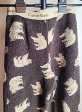 Calvin Klein Kids Fleece Pajama Bottoms Size Large 7/8 Polar Bears Brown