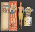 Vintage 1960's Mattel Allan Doll #1000 w/ Original Box Outfit Booklet – No Stand