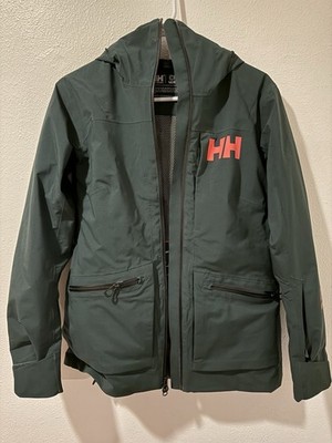 Helly Hansen Women s Powderqueen Infinity Jacket Size XS Green/Orange