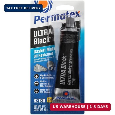 3oz Ultra Black RTV Silicone Gasket Maker Oil Resistant Sensor Safe Sealant