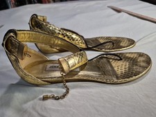 jimmy choo sandals womens Size 6 Gold Snake Skin