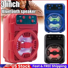 3"Portable Outdoor Rechargeable Bluetooth Speaker W/ LED Light  USB/TF/FM Radio
