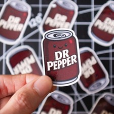 Can of Dr Pepper Mini Sticker | Waterproof Sticker | Soft Drink Sticker - 1pc