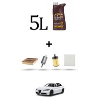 Hoffcar Wartungskit 4 Filter Und 5L ÖL FüR Alfa Romeo Giulia (952) 2.9 GTA 397