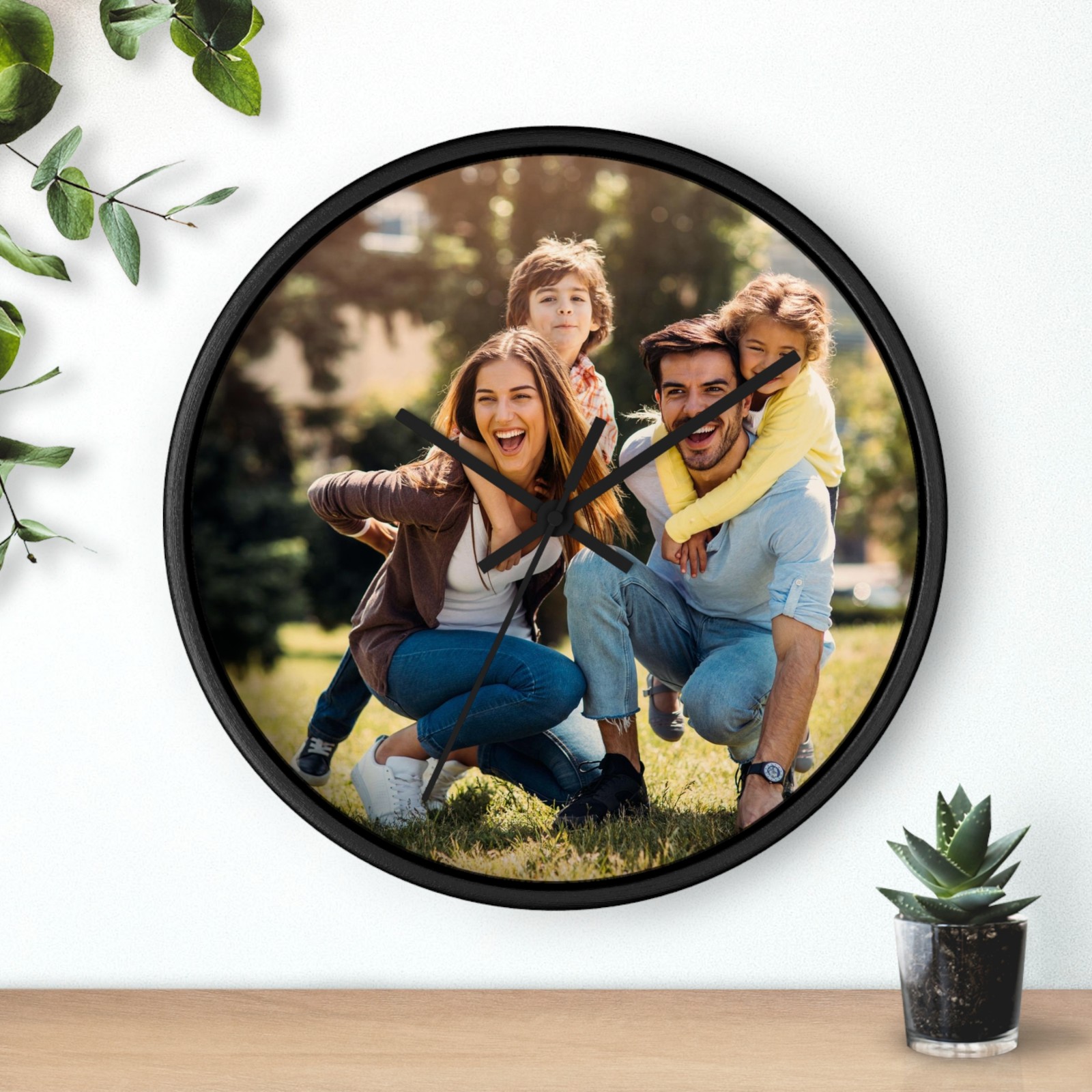 Personalized Photo Family Portrait Wall Clock | Custom Clock Christmas Gift
