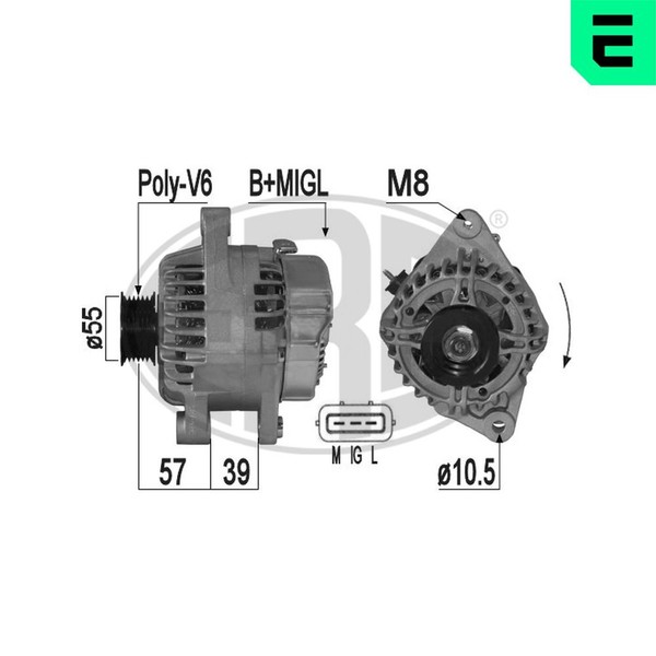ERA Lichtmaschine Generator Lima 209304A FüR Toyota 14V Yaris SCP10_ SCP10R-image