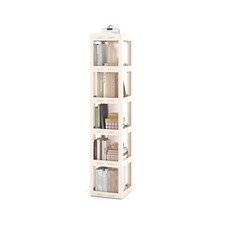 Tall Corner Display Shelf 5-Tier Revolving Bookshelf Tower White