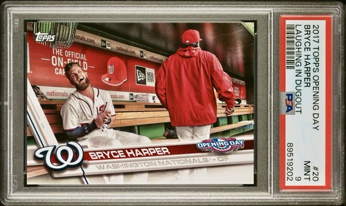 Bryce Harper 2017 Topps Opening Day SSP #20 PSA 9 Laughing Image Variation Rare