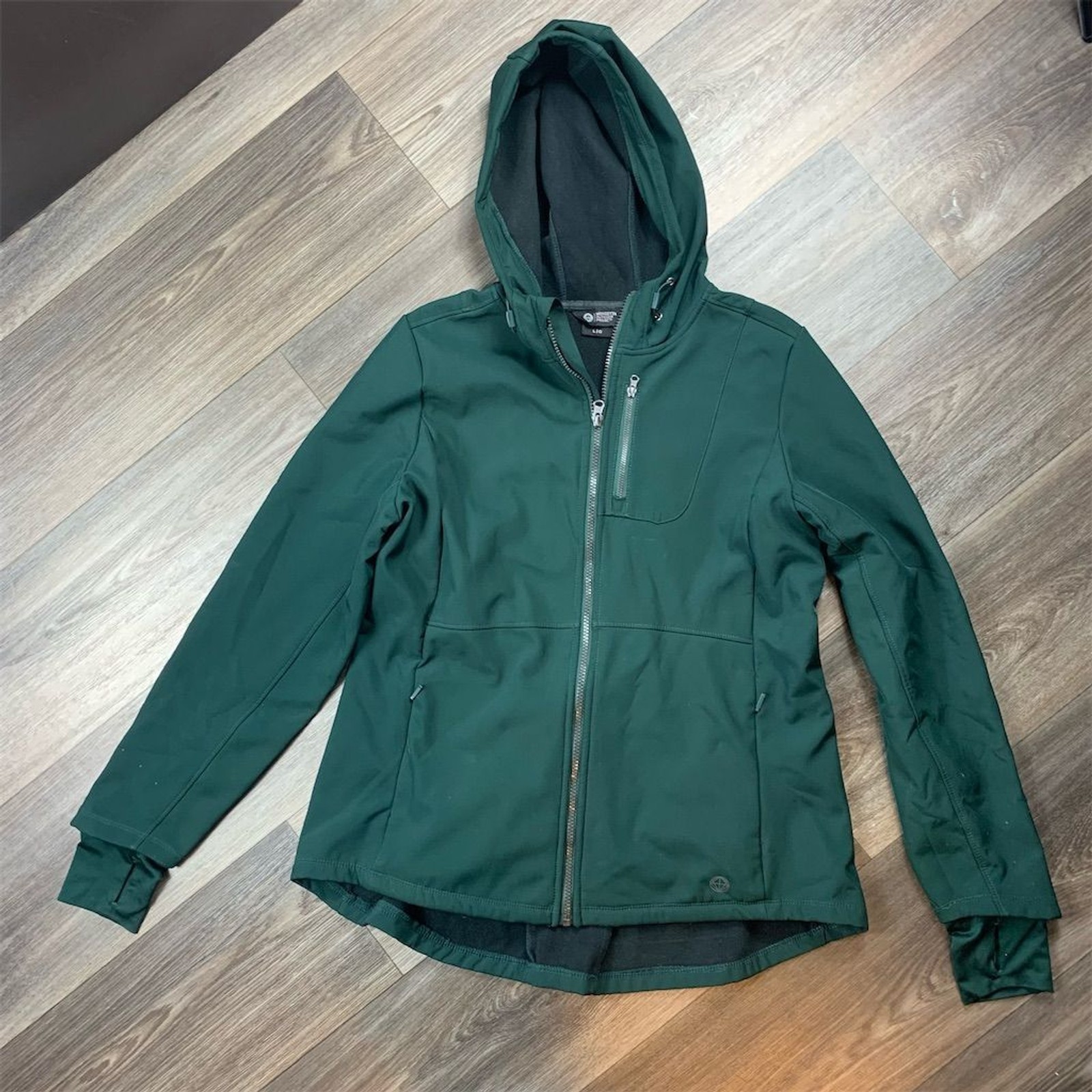 Mondetta Women's Softshell Jacket Large Green Hoo… - image 1