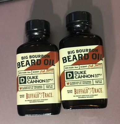 Duke Cannon Big Bourbon Beard Oil  Oak Barrel Scent 3oz Lot Of 2