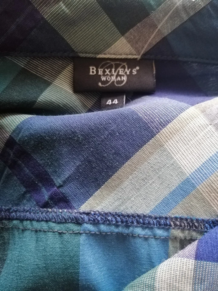 Bexleys Fabiani Sommer Bluse Damen 42 44 XL Paket w.Neu Shirt Blau Kariert Lila - Bild 2 von 4