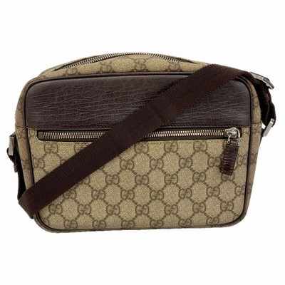 GUCCI Shoulder Bag GG Supreme 114291 PVC silver hardware 219127