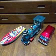 Vintage Japanese Tin Toy Set 3 Showa Era
