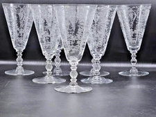 7 Vintage Cambridge Diane 7 1/8” Iced Tea Stemmed Glasses -Etched -Beautiful!
