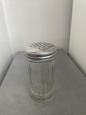 Vintage Restaurant Stil Klar Gerippt Pressglas Käse/Zuckerstreuer