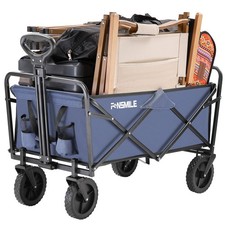 Collapsible Folding Cart, Heavy Duty 220Lbs Capacity, Foldable Utility Cart f...