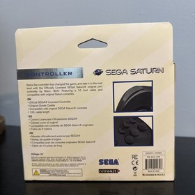 Retro-Bit Official SEGA Saturn Wired Controller Pad - Black SEALED-NEW