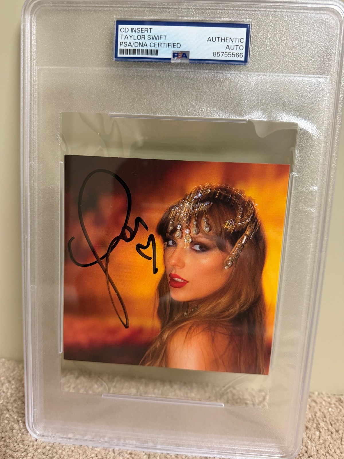 TAYLOR SWIFT Life of a Showgirl Signed Autograph CD Photo #1 PSA/DNA COA