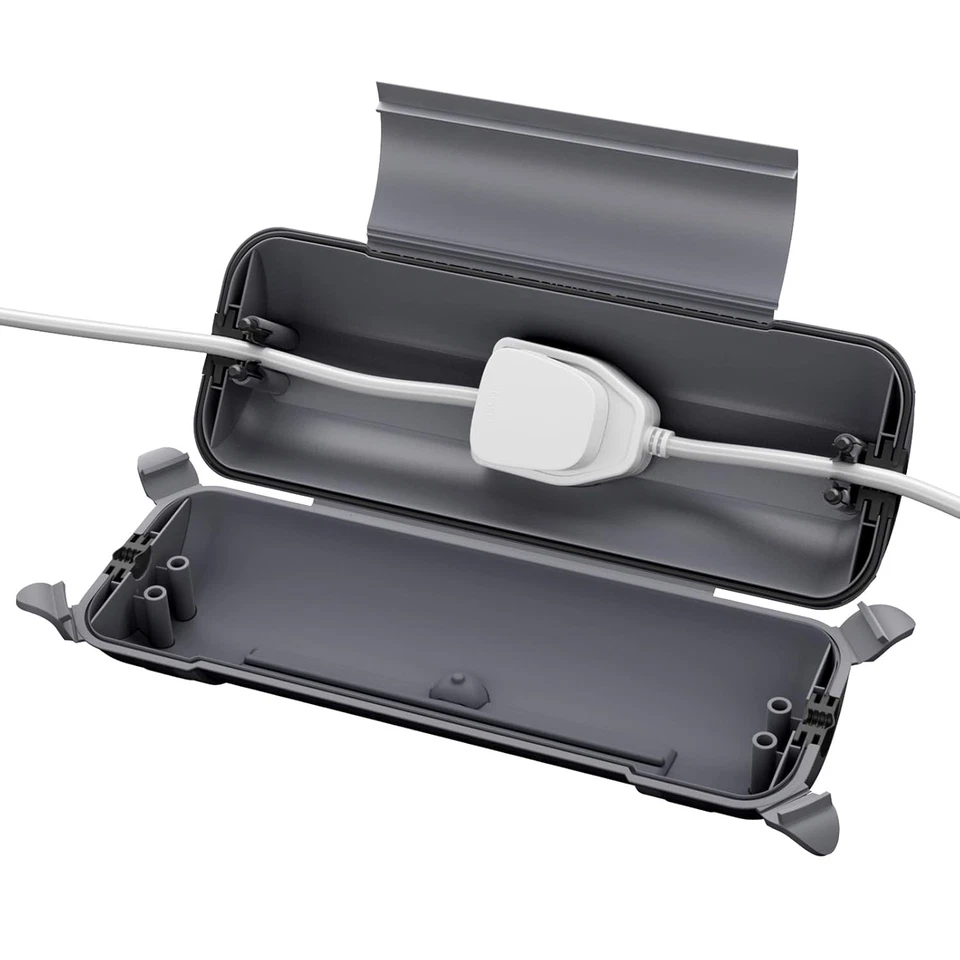 2PK Outdoor Waterproof Connection Box, Weatherproof Extension Lead Cover, Grey - Image 2 of 4