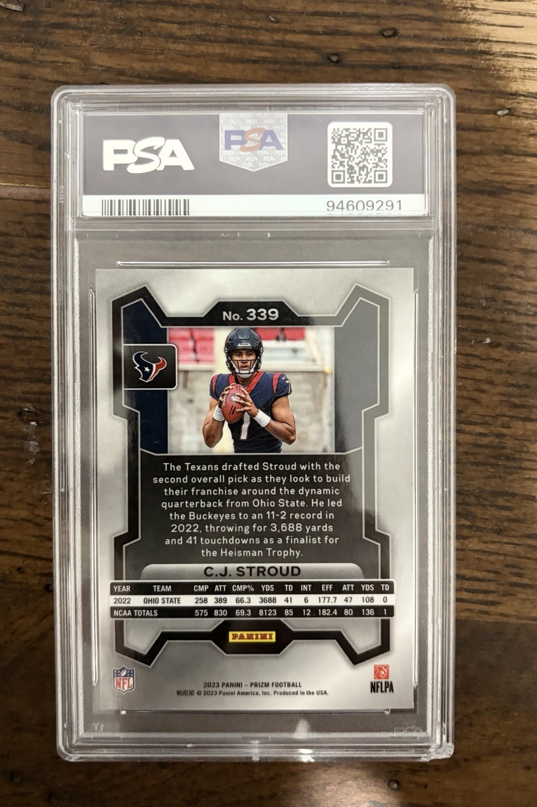 2023 Prizm CJ Stroud PSA Gem Mint 10 Rookie Card #339 view 2