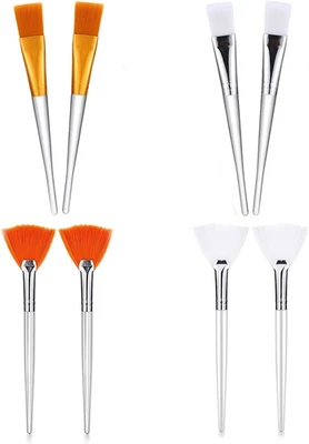NAZEAUF Face Mask Brushes - 8pcs Soft Facial Fan Brush - Face Mask Applicator Brush with