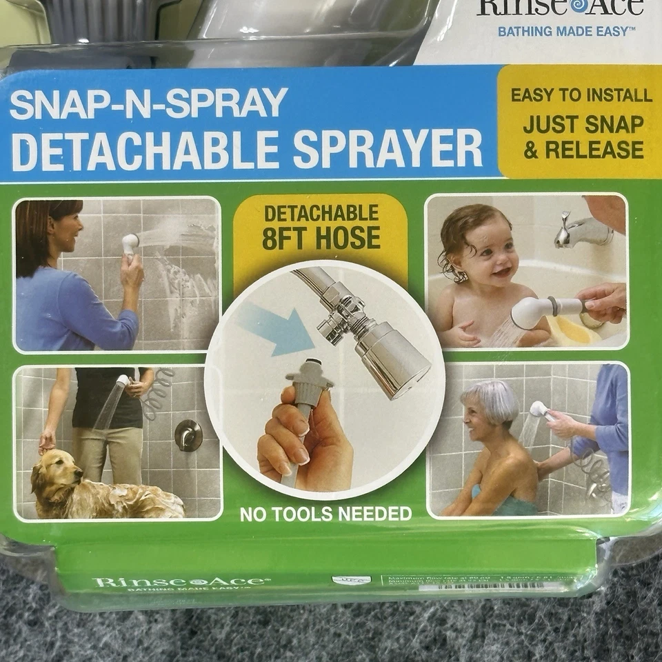 Rinse Ace Snap N Spray Detachable Sprayer Shower Head Brand New Sealed 8’ Hose - Image 2 of 4