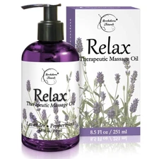 Relax Therapeutic Body Massage Oil - with Best Essential Oils for Sore Muscle...