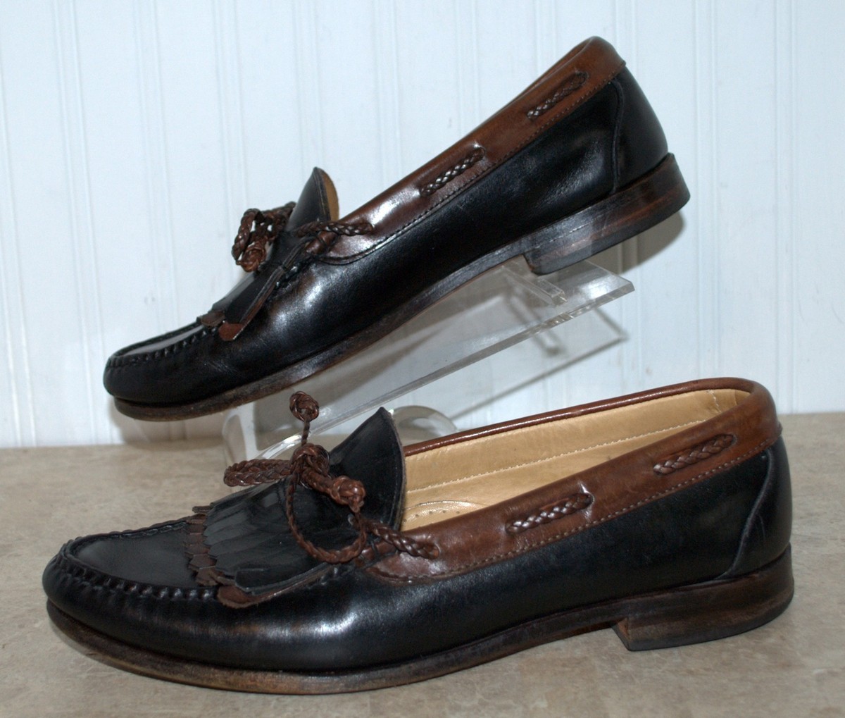 Allen Edmonds Woodstock Brown Black Leather Kiltie Loafers Dress Shoes Men 9.5D Allen Edmonds Woodstock Brown Black Leather | Mercari main image 4