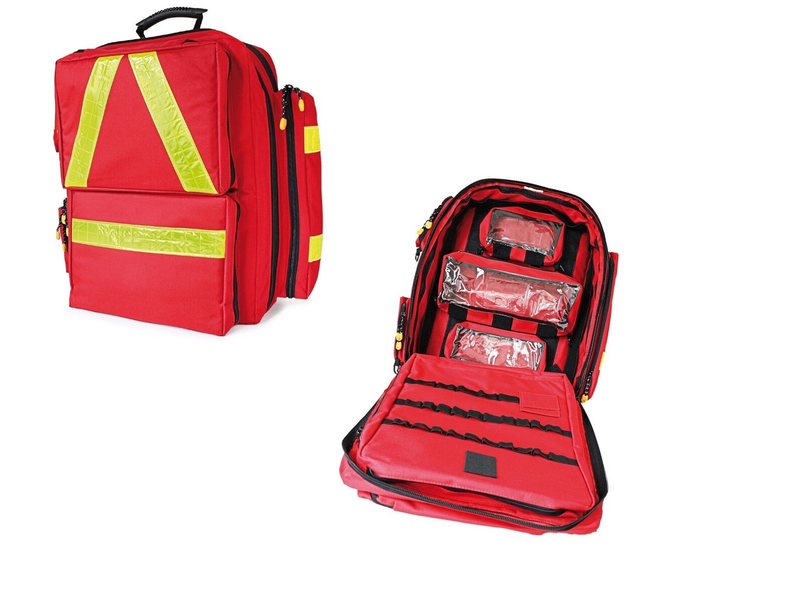 Mochila de Mergencia Profesional,Rojo 02 Soporte & Bolsillos Interiores Nailon L