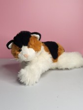 Toys R Us Animal Alley Calico Cat Plush Stuffed White Orange Black 15" Shaggy