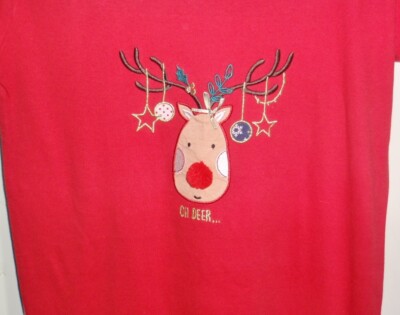 Chemise de nuit Primark femme love to lounge Noël OH DEER rouge salon neuve  avec