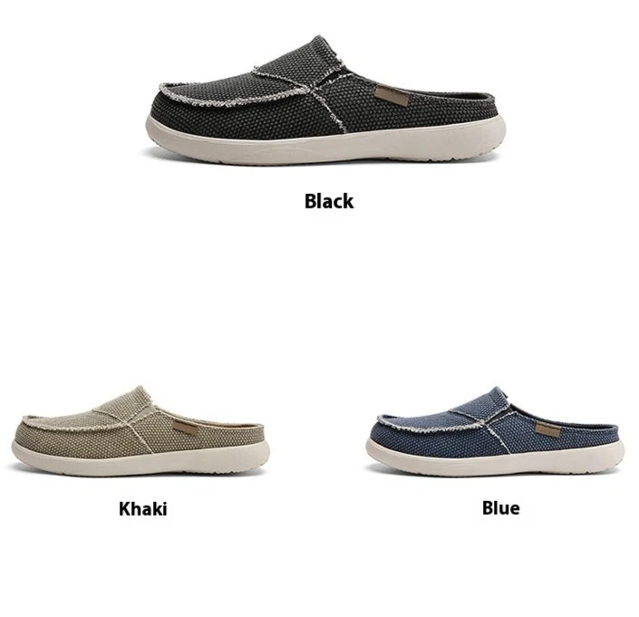 Men's Canvas Lightweight Summer Loafers Mules Slip on Denim Effect Canvas Shoes
Opens in a new windo