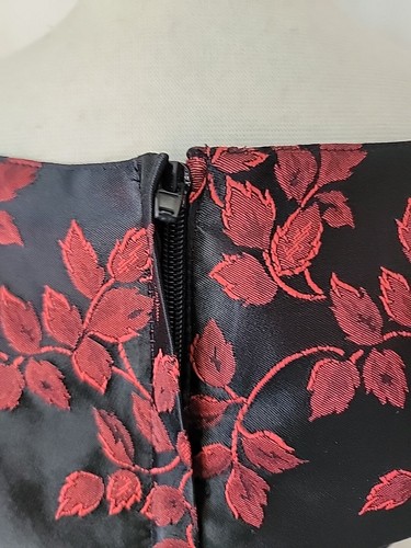 Vtg XOXO Corset Tank Top Juniors Large Black Floral Red Back Zip Gothic Fairy - Picture 6 of 11