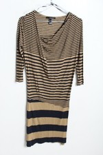 Mango Suit Womens Striped Jersey Dress - Brown Blue - Size Small S (K4)