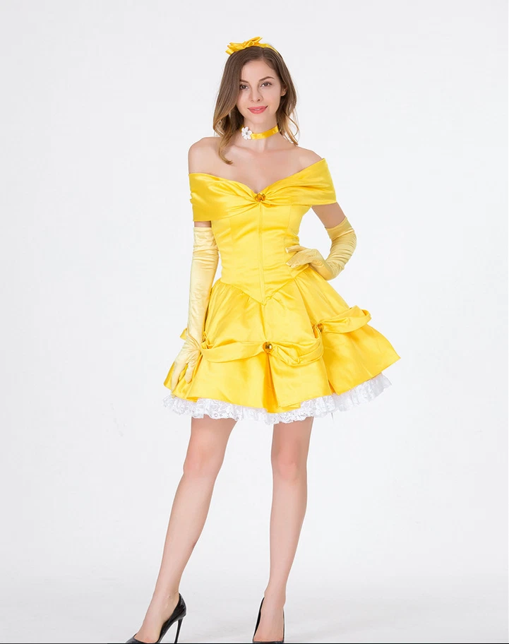 New Halloween costume belle Princess Dress adult Beauty and Beast dress