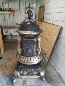 Antique Decorative Wood Stove - Antique Estate Oak Cast Iron Wood Stove Finial Top Ebay