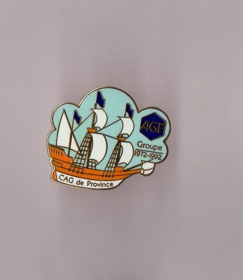 AGF Versicherungspin - Gruppe 1972 1992 - Provinz CAG (EGF Segelschiff signiert ATC)