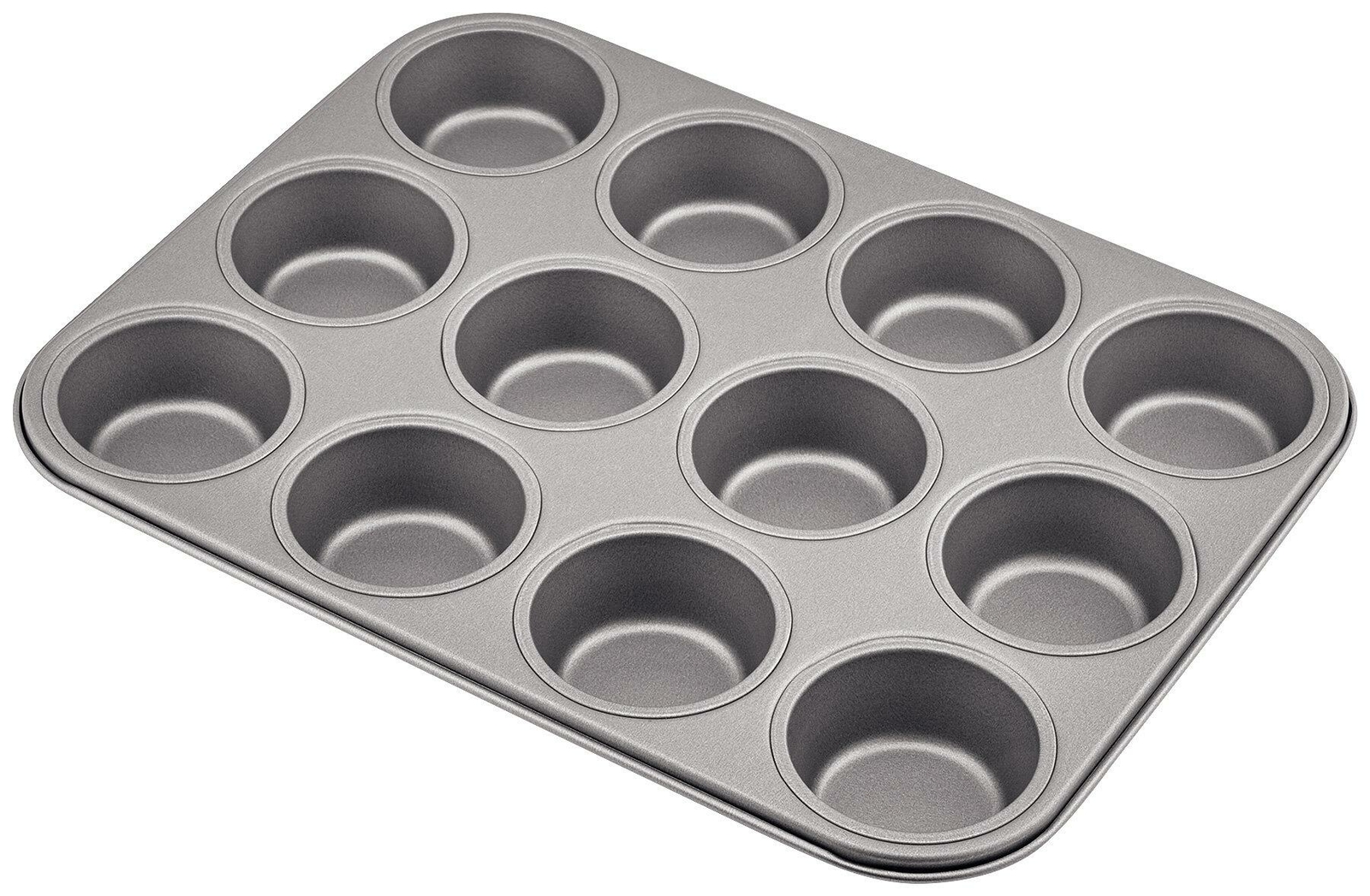 12 Cup Bun Sheet Cupcake Muffin Tray Non-Stick Oven Dishwasher Safe