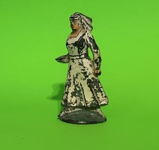 Vintage. 1930's Barclay Manoil Military Nurse 3" Lead Toy Figure w/blue bowl