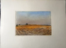 Franz Ehmke 1928-2018 GDR Painter Corn Field At Klosterfelde Stolzenhagen Pastel