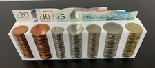 Coin Cash Note Money Organiser Mini Storage Box Holder Sorter Savings Wallet Wh