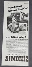 Simoniz. You Should Simoniz Your Car. Vintage Print Ad   1936