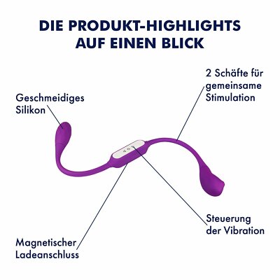 EIS Vibrator, Wiederaufladbarer Doppelvibrator, 24,5 cm, wasserdicht (IPX7) 