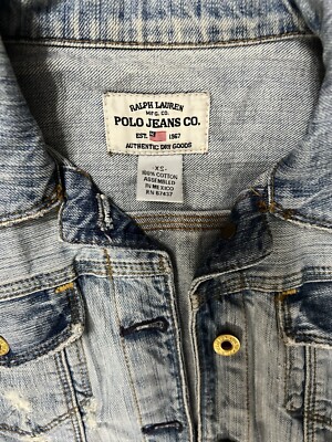 Polo Jeans Co Denim Jacket Women's XS Lydia Distressed Ralph