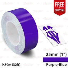 PURPLE-BLUE 1" 25mm Roll PIN STRIPE Car Striping Line TAPE Decal Vinyl Sticker