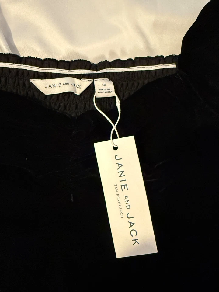 Vestido Janie and Jack Terciopelo Manga Abullonada Negro Talla 18 Foto 4 de 4