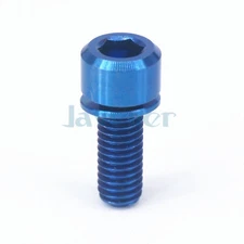 2pcs M6 x 16mm Blue GR5 Titanium Taper Cone Head Bolts With Washer Bicycle